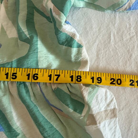 Nine West Mini Babydoll Dress Plus Whimsical Puff Sleeve XXL Spring Geometric - Picture 4 of 8